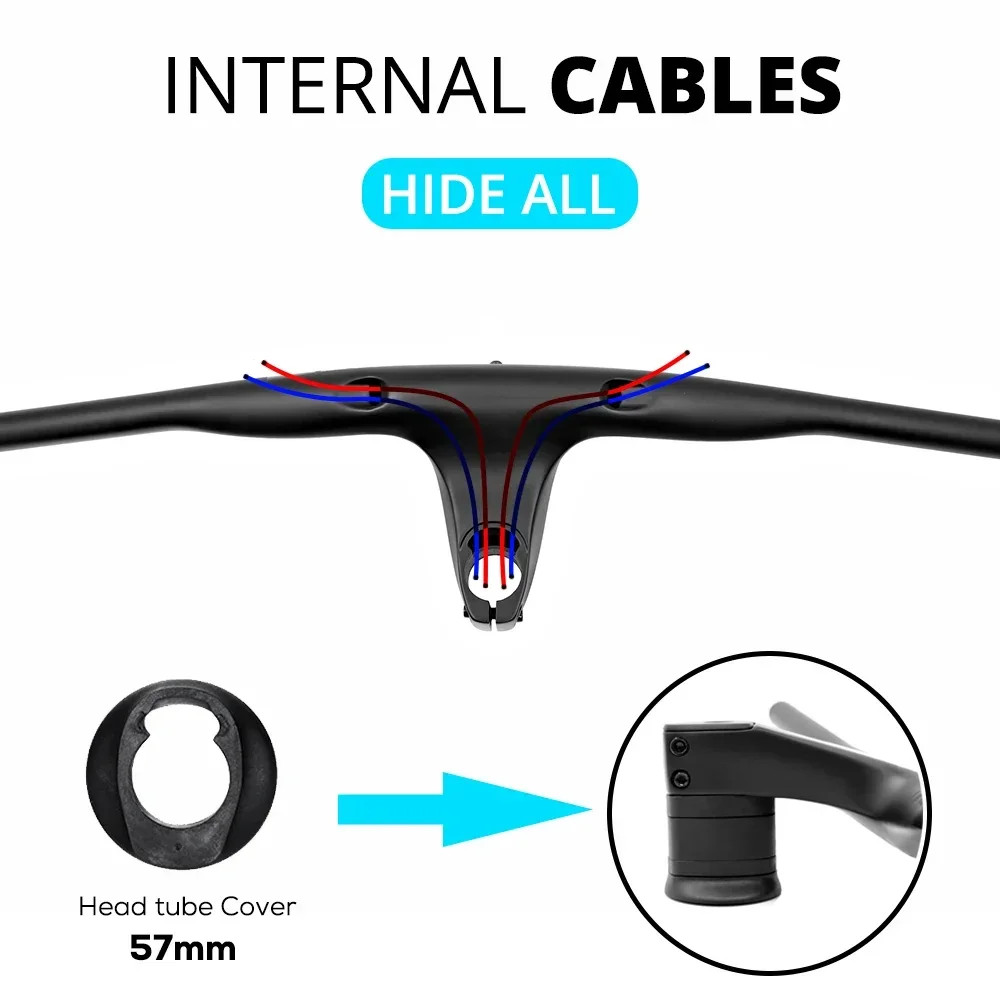 Carbon XC MTB Integrated Handlebar -17 Degree Full Internal Cable 28.6mm Steerer