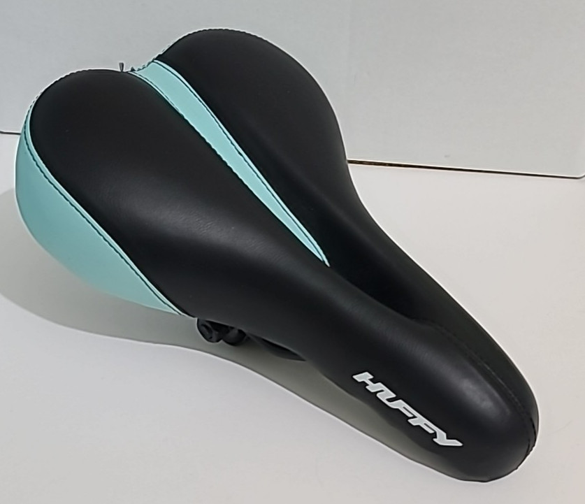 Huffy Sport Bicycle Seat Saddle Comfort Saddle Seat Molded Padded Black Teal.