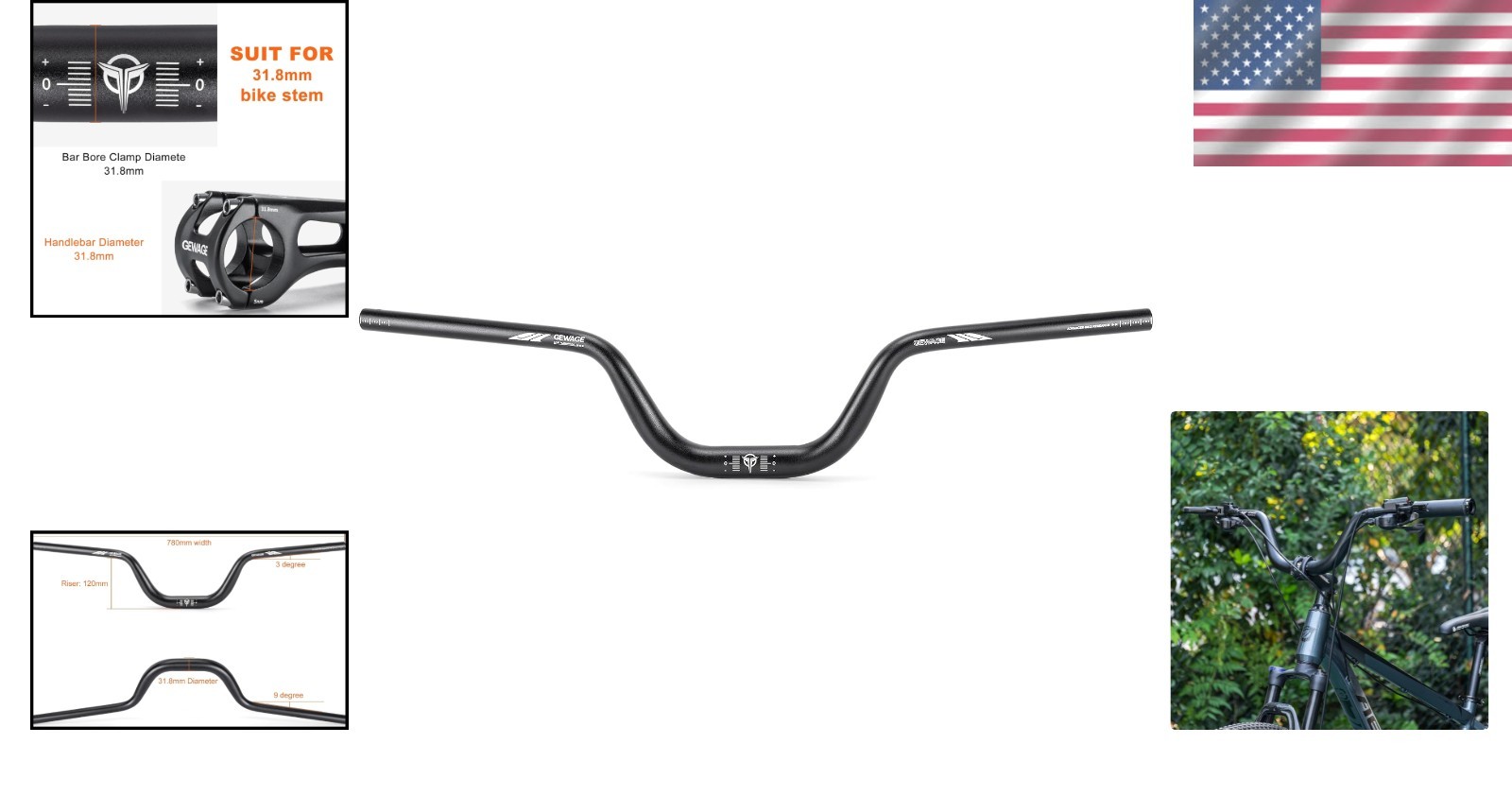 Modern Mountain Bike Riser Handlebar – 55mm Rise
