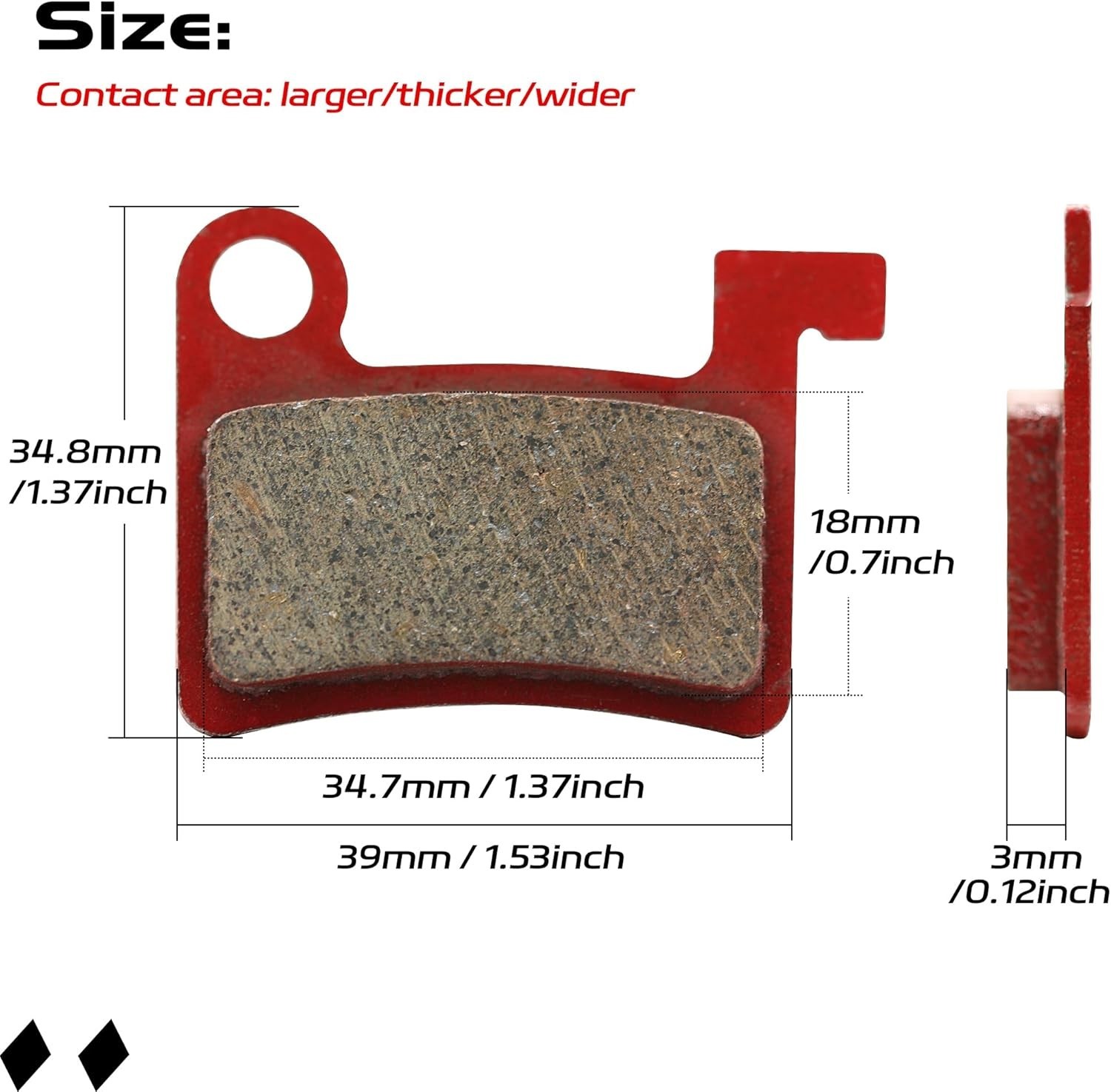 MT600 Electric Bike Disc Brake Pad Two Pairs, Suitable for LD-200PLUS LD4X-60…