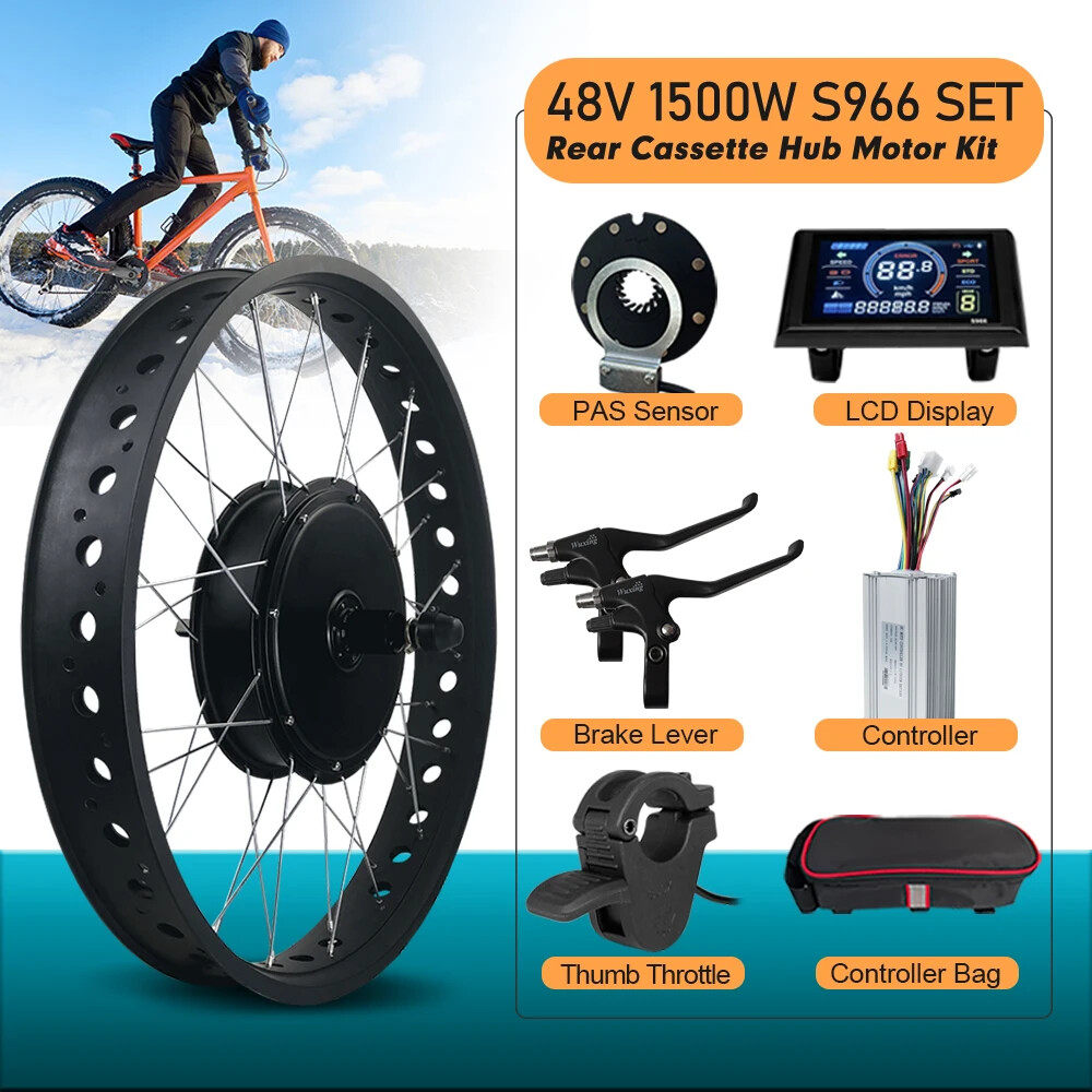 48V 1500W 4.0 Fat Tire Snow Bike Ebike Rear Cassette Hub Motor Wheel Kit