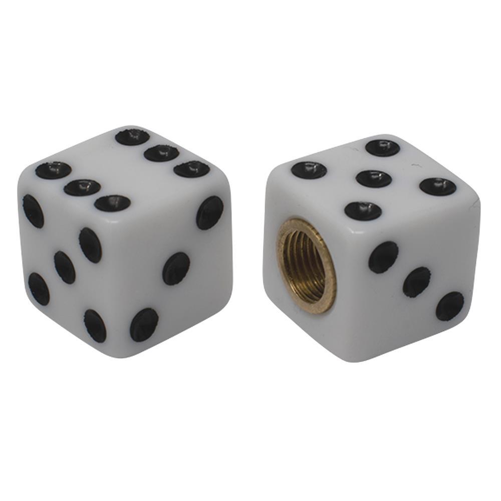 PRO+ DICE VALVE CAPS SCHRADER VALVE WHITE