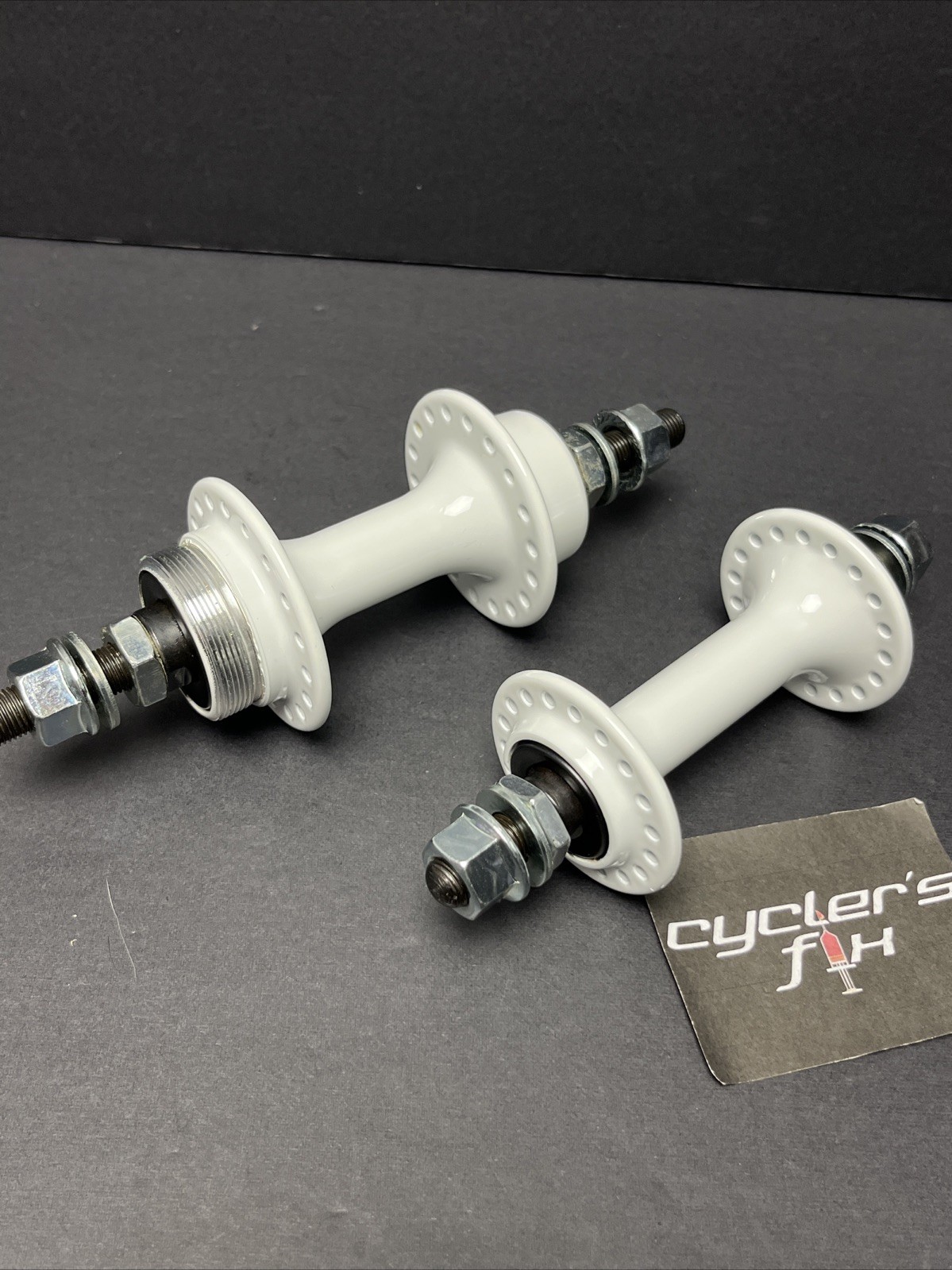 36h Low Flange White Alloy Bmx Hub Set freewheel fit: Gt Powerlite Suzue Haro*