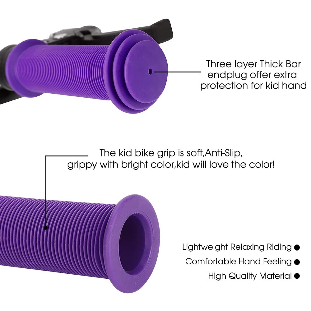 Kids Bike Grips 105mm – Purple Handlebar Grips for Bikes & Scooters