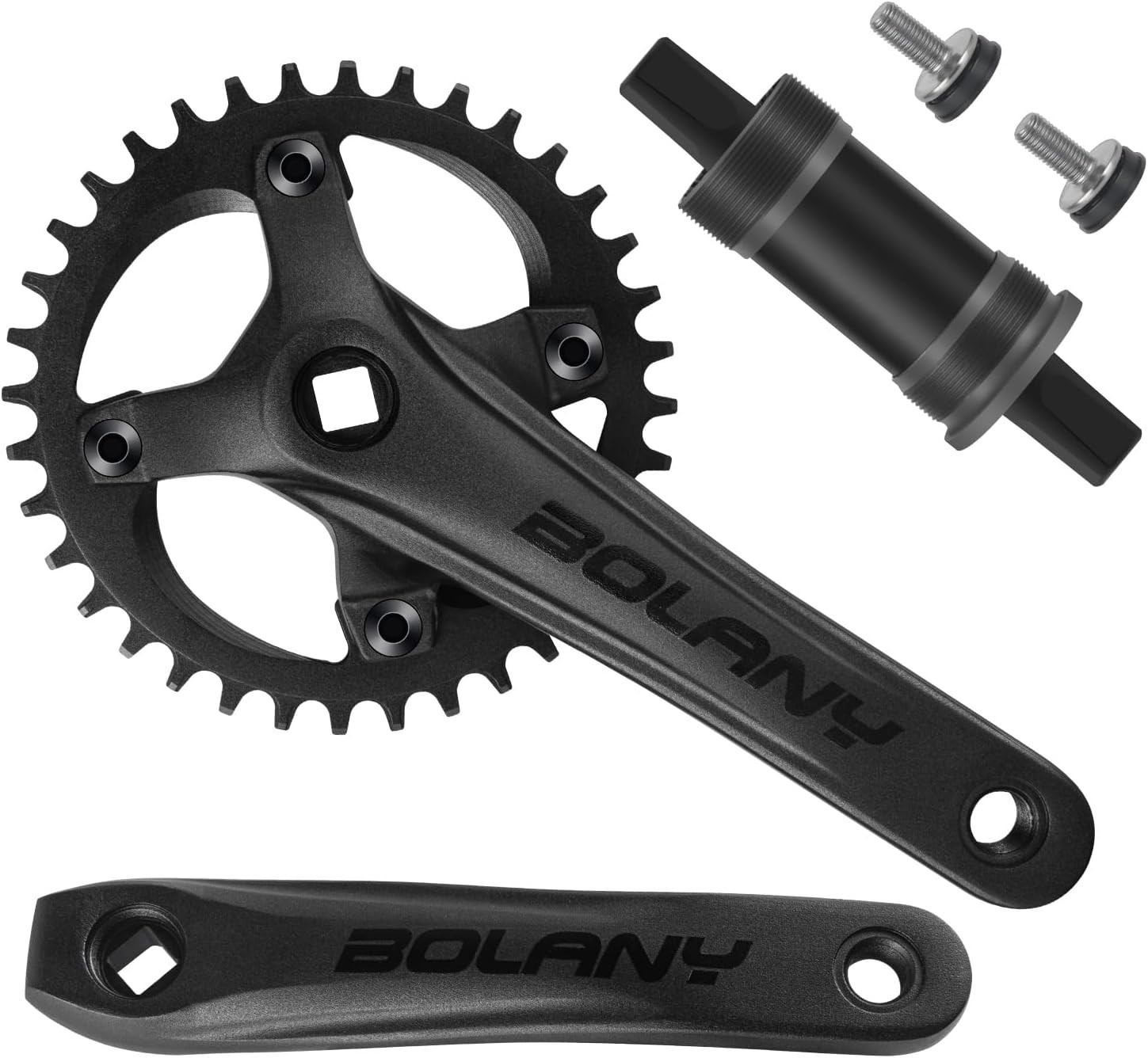 Lightweight 170mm MTB Crankset – Square Taper, 104 BCD – Customizable Chainrings