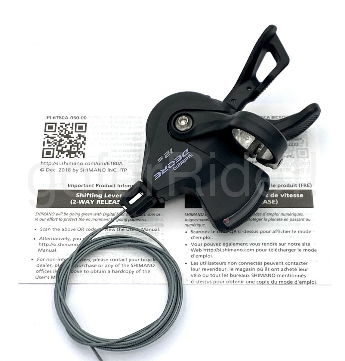 Shimano Deore 12S Shifter SL-M6100-R Right Rapidfire+ with Optical Gear Display
