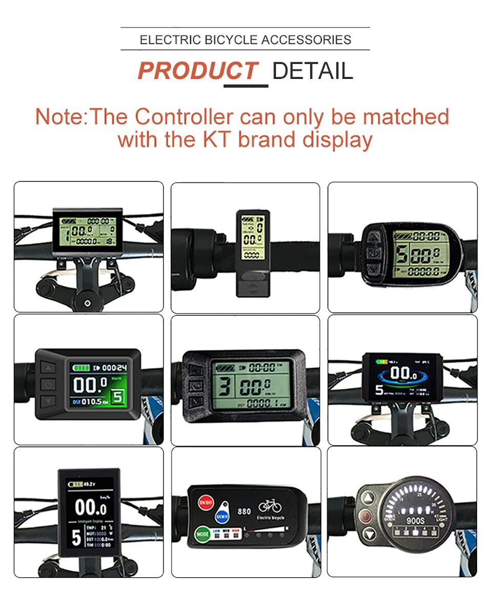 Electric Bike Controller 48V 1000W 30A Brushless Sinewave Controller with Light