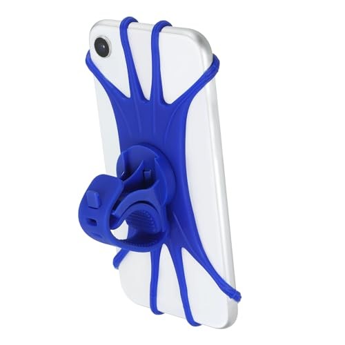 Bike Phone Mount, 360° Rotation Silicone Motorcycle Phone Holder for 3″- Blue