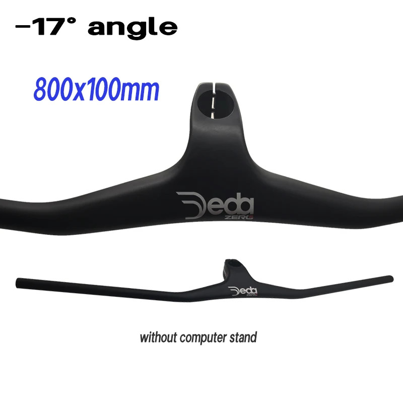 -17 Degrees Carbon Bike MTB Integrated Handlebar With Stem 60-120mm 600-800mm