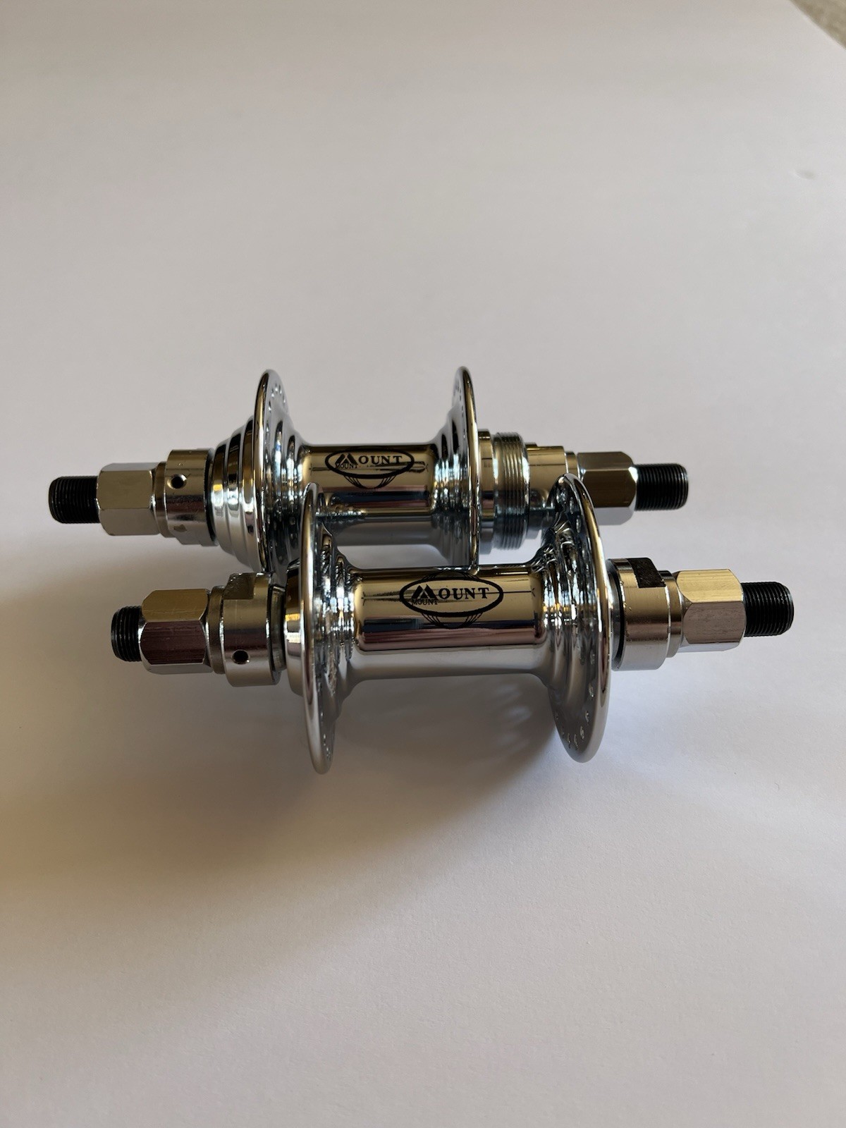 MOUNT Bmx hubs set 48h Highly Polished Silver finish/ Sealed Chromoly Axles