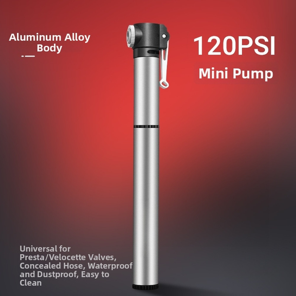21cm Portable Aluminum Alloy Pump 120 PSI for Bicycle Tire Inflation Anywhere