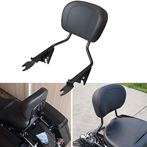 Detachable Upright Passenger Backrest Sissy Bar w/Back Rest Pad Black