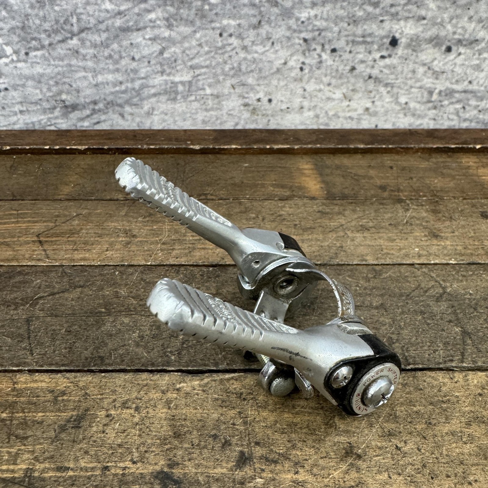 Vintage SunTour Power Shifter Set Down Tube Clamp 28.6 Ratchet Friction