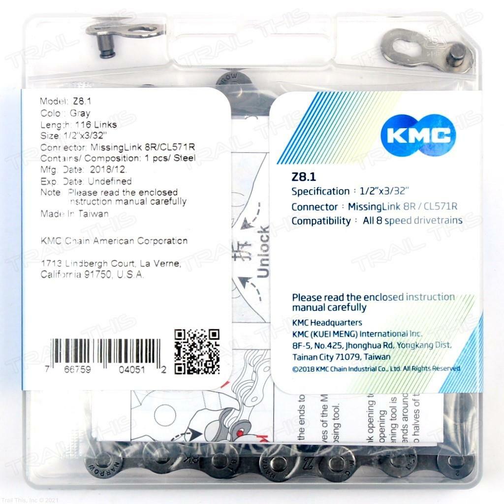 KMC Z8.1 6 7 8-Speed 116L MTB / Road Bike Chain 3/32″ 7.1mm fits Shimano / SRAM