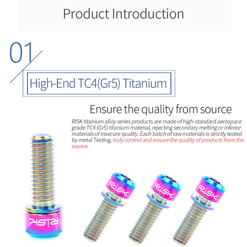 4pcs/set M6*18/20mm Disc Brake Bolt Clamp Titanium Alloy MTB Bike Bicycle Screw