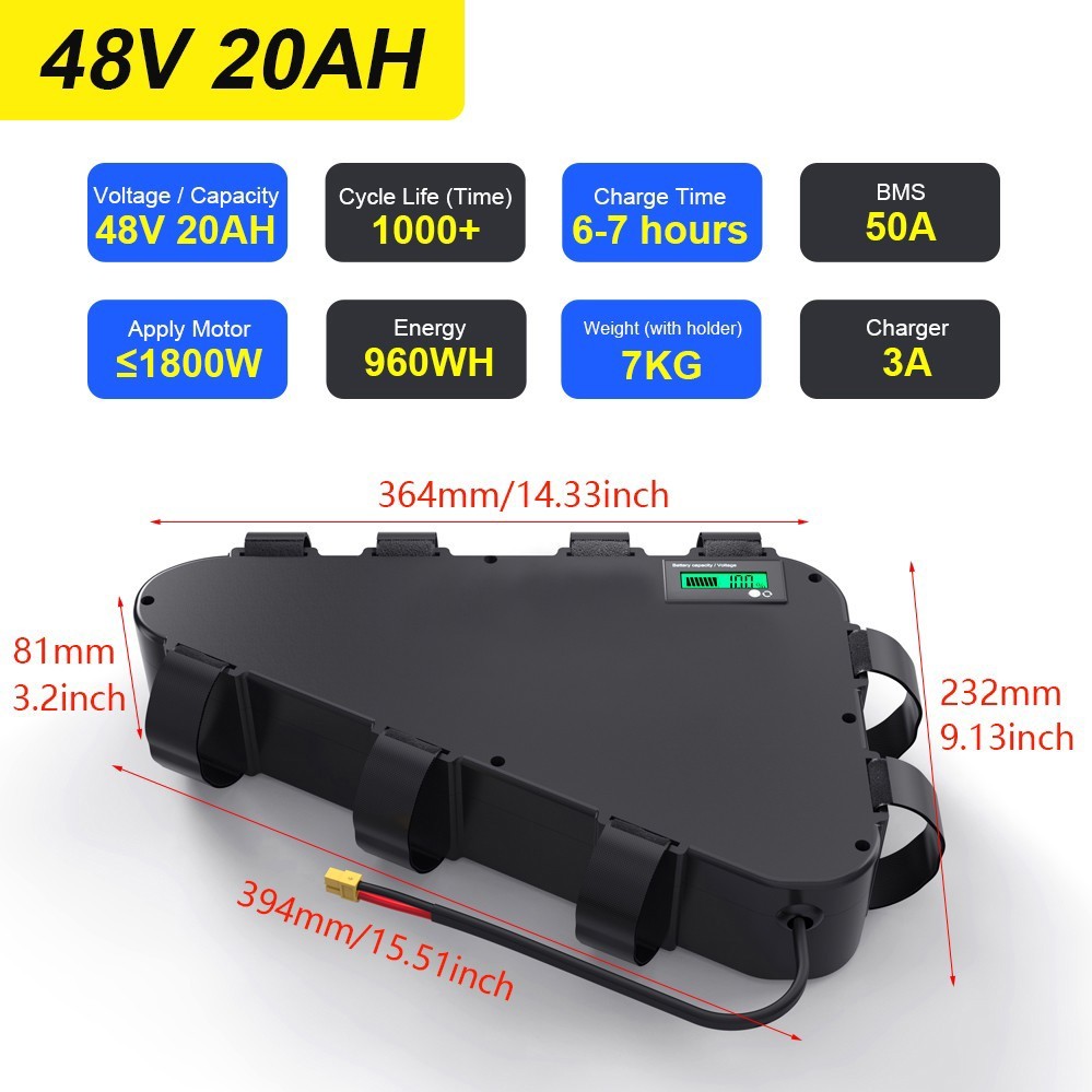 Lithium Ebike battery 48V 52V 60V 72V 20Ah 30Ah for Bicycle 0~3000W Bafang Motor