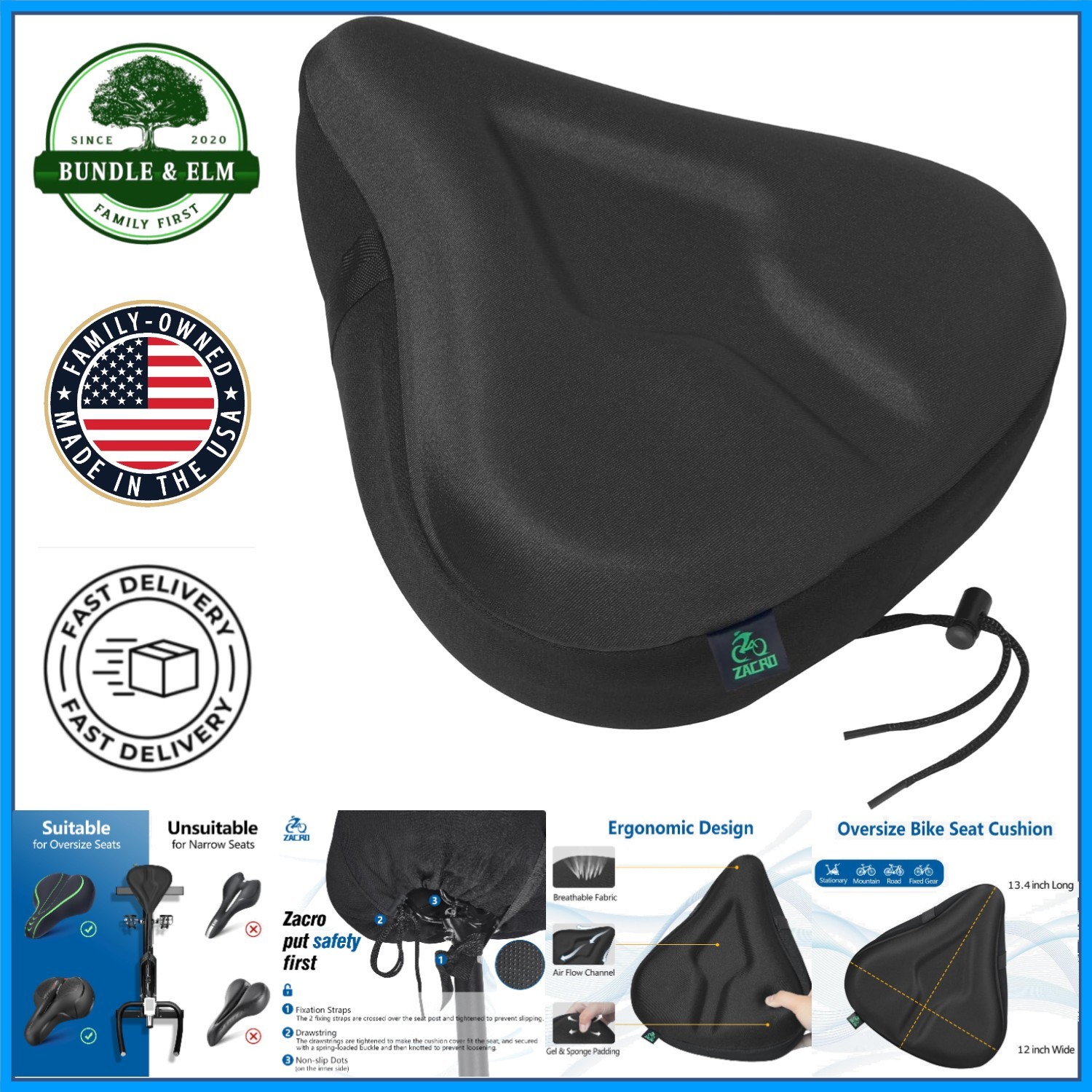 Impact-Absorbing Bicycle Seat Cover with Silicone Anti-Slip Design for Stability