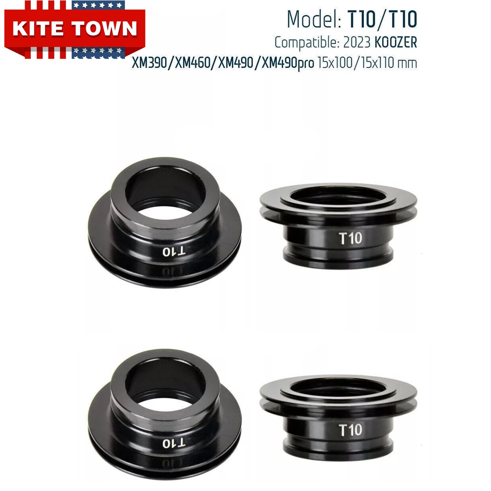 2 Pair T10x2 MTB Hub End Cap Adapter For Koozer 2023 Year’s XM390 460 490