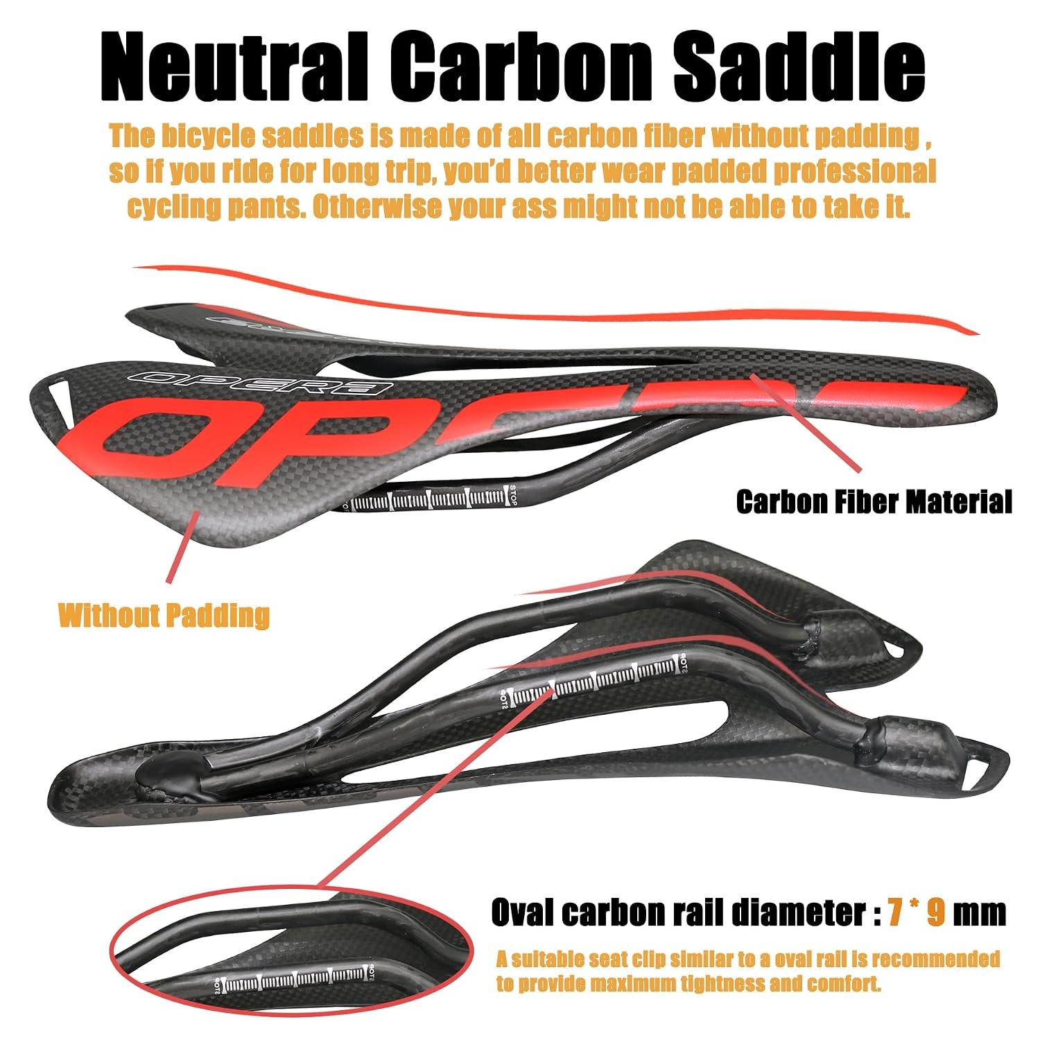 Carbon Fiber Bike Seat Mountain Bike Saddle Super Lightweight Carbon Fiber