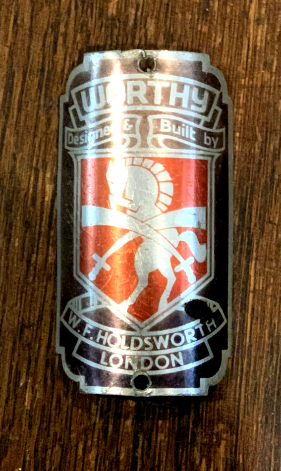 Vintage 1940’s 1950’s W.F. HOLDSWORTH London Metal Aluminum Head Badge
