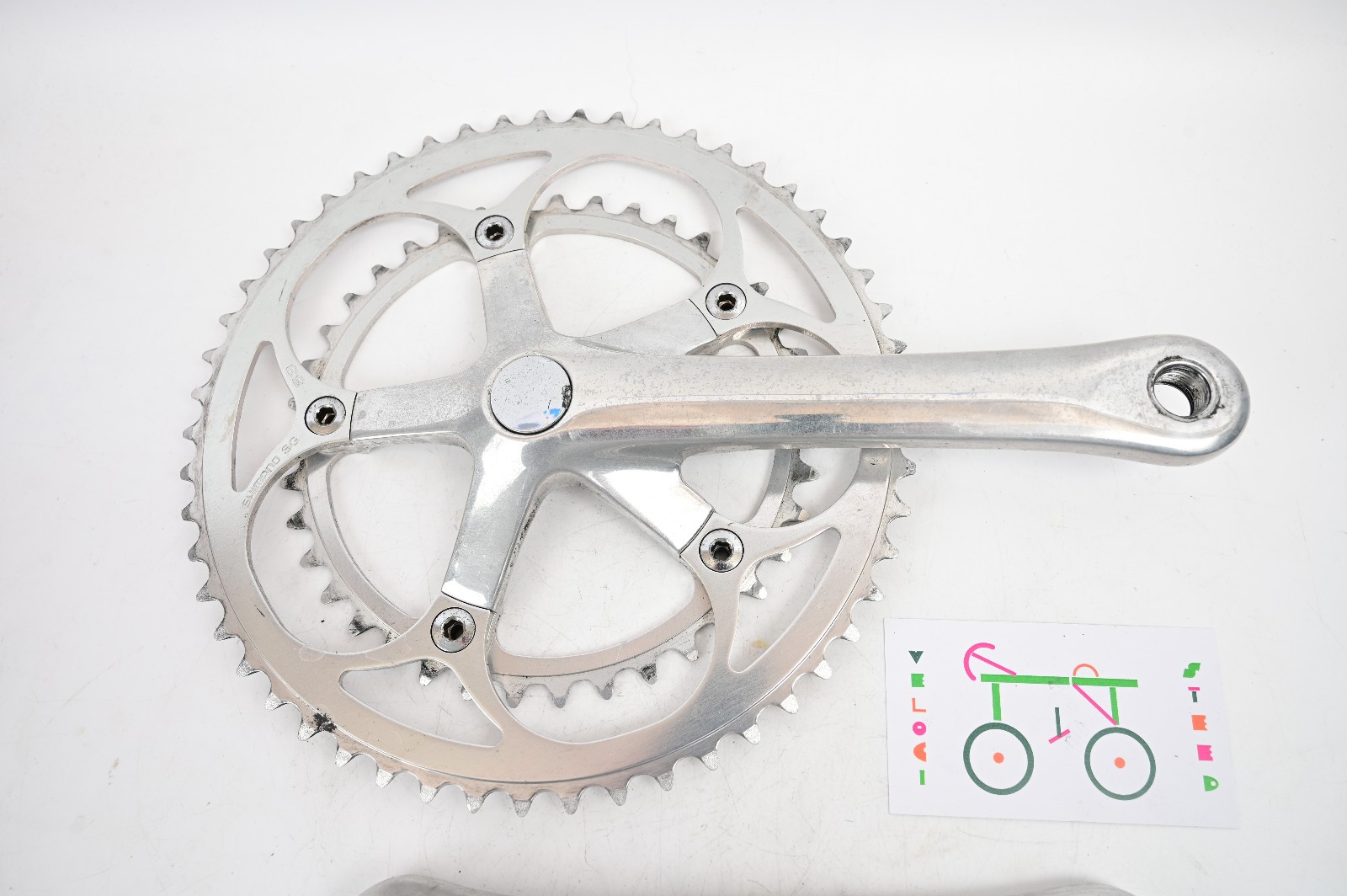 Vintage Shimano 600/Ultegra Tri-Color FC-6400 Double Road Bike Crankset, 53/39t