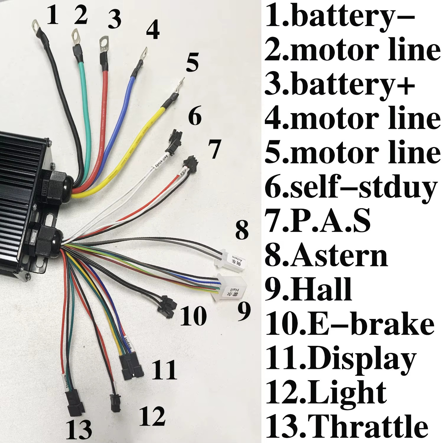 60A 3-Mode Sine Wave BLDC Controller 2000W-3000W 36V-64V ，For UART 2 Protocol S8