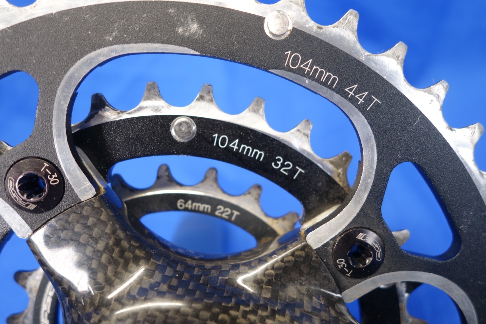 FSA Pro Team Issue Carbon Mountain Bike Crankset, 3 x 10 Spd, 44/32/22t, 175mm