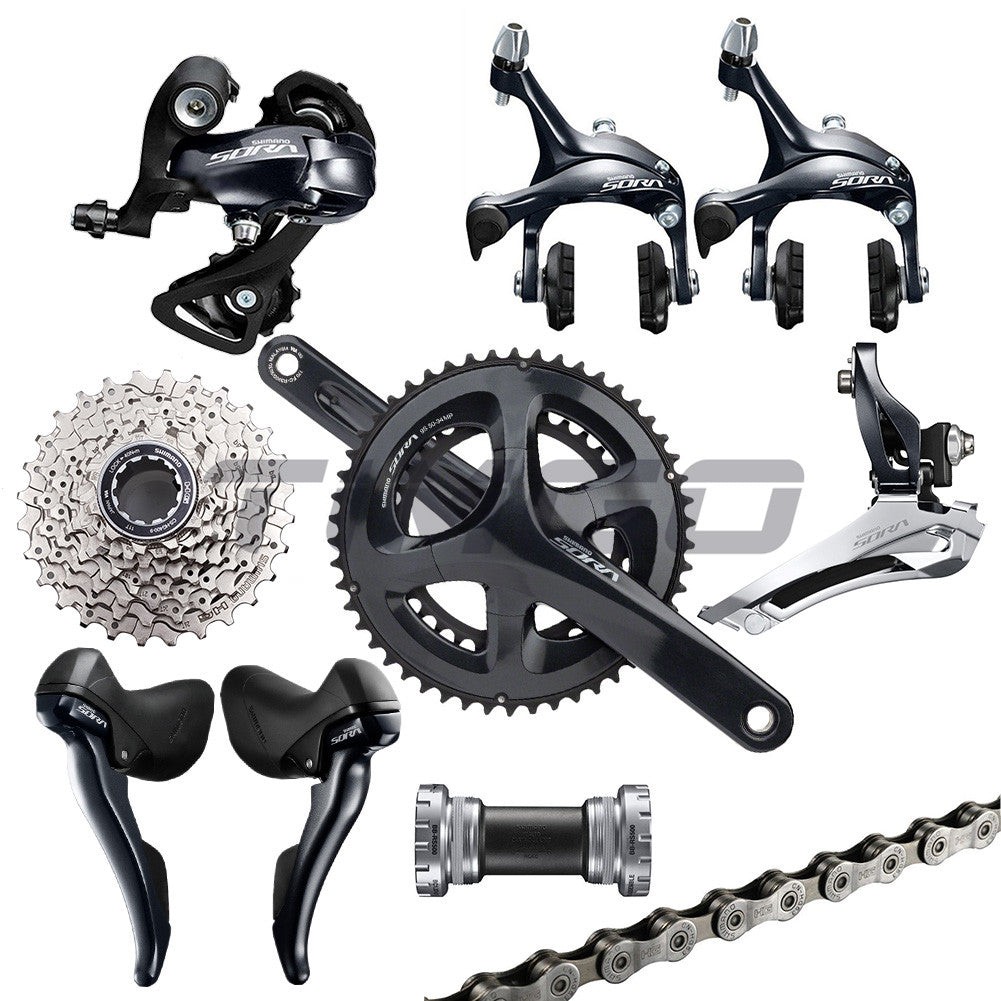 Shimano Sora R3000 2×9 Speed Crankset Groupset DerailleurST-R3000 HG400-9 RS501