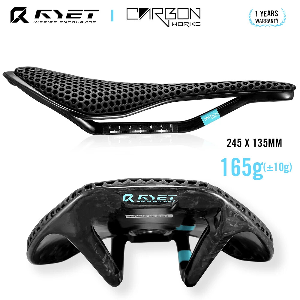 3D Printed Full Carbon Bicycle Saddle 135/145/155mm MTB Gravel Road Bike Seat