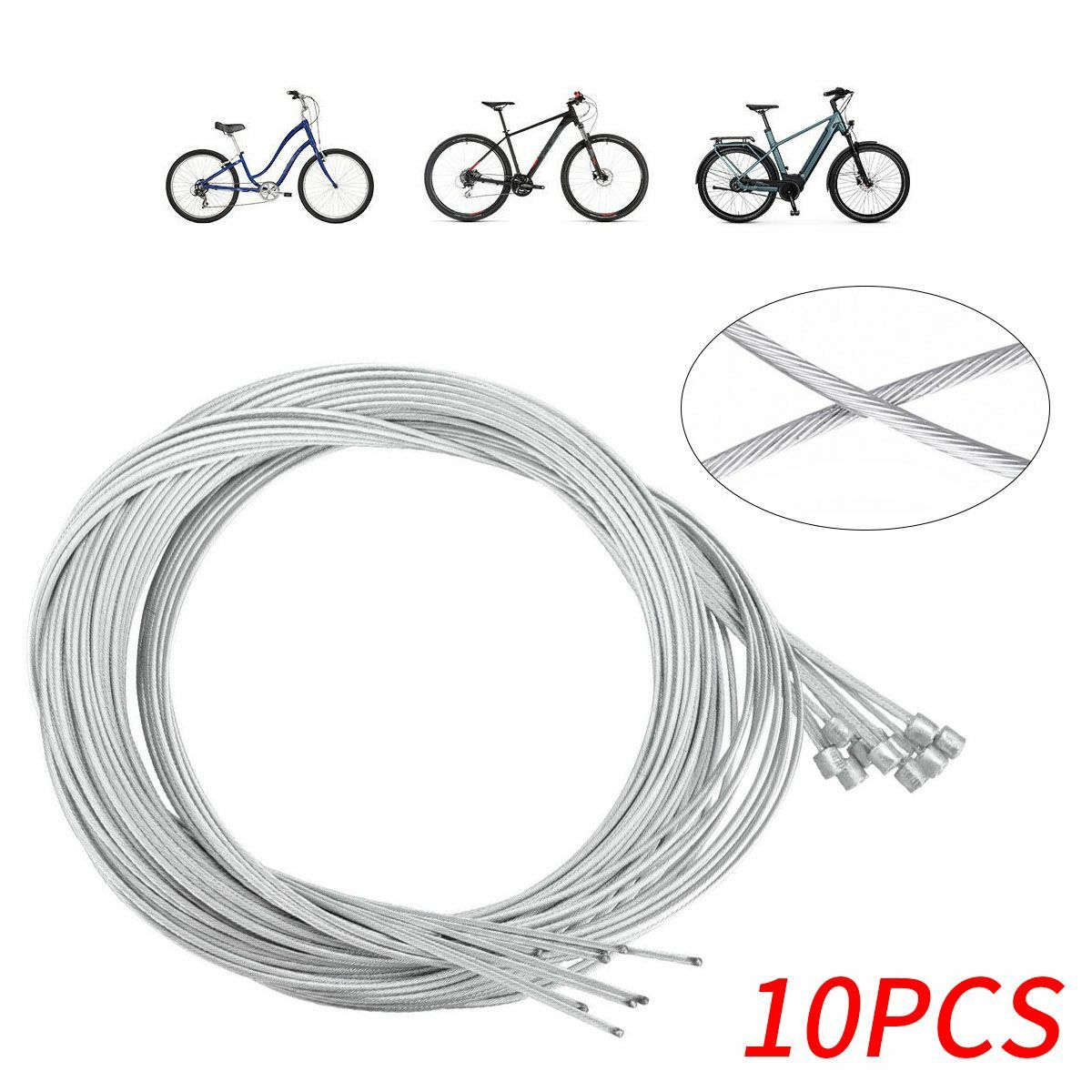 10pcs Bicycle Shift Shifter Derailleur Gear Stainless Steel Inner Cable Wire US