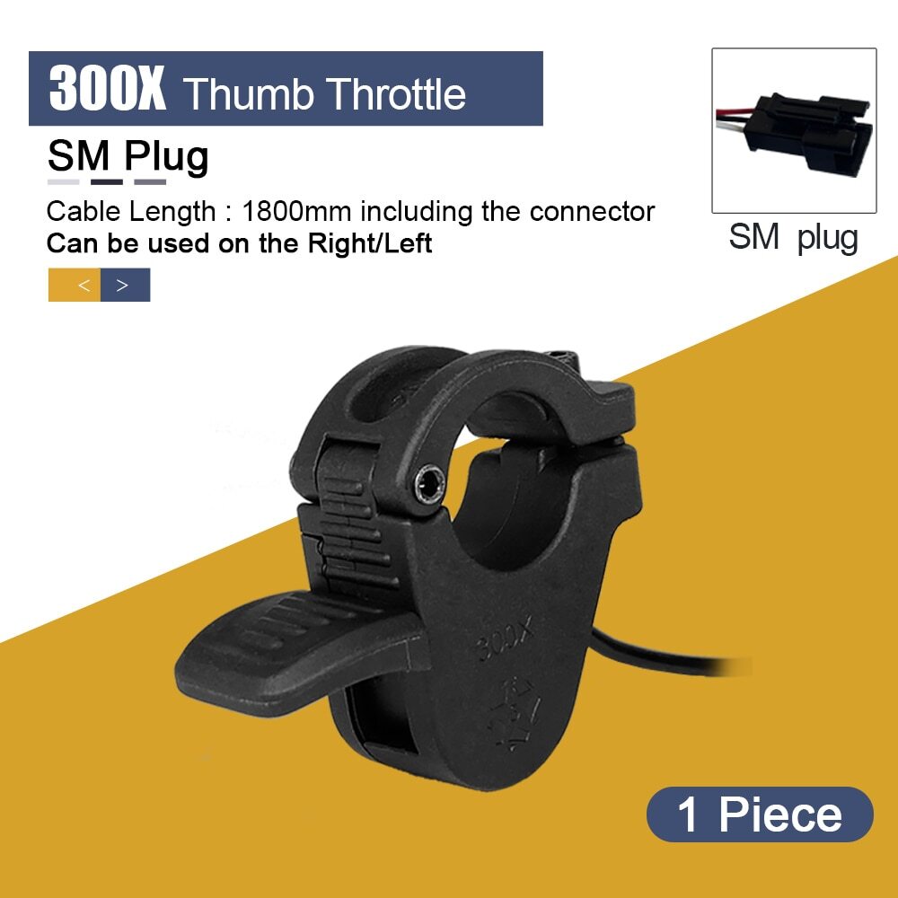E-bike Thumb Throttle 3Pin Waterproof SM Connector Electric Scooter Accelerator