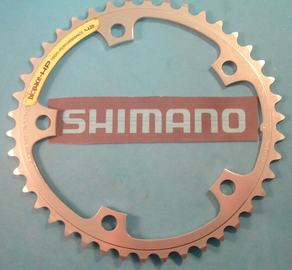 Shimano 600 HP 42T Biopace Road NEW/NOS Oval Chainring- CR-BP25-6 to 9-Spd-130MM