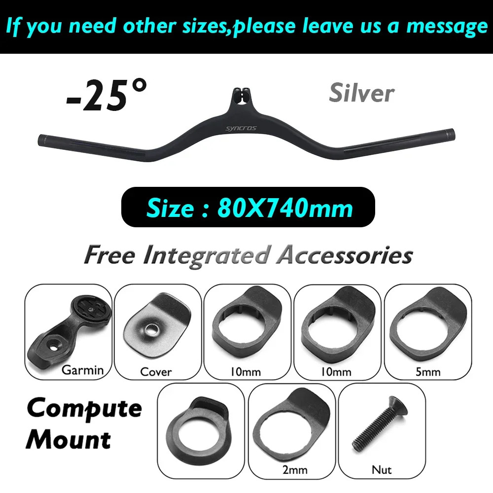 Full Carbon Fiber Integrated Mountain Bike Handlebar 28.6mm Clamp 740mm Width