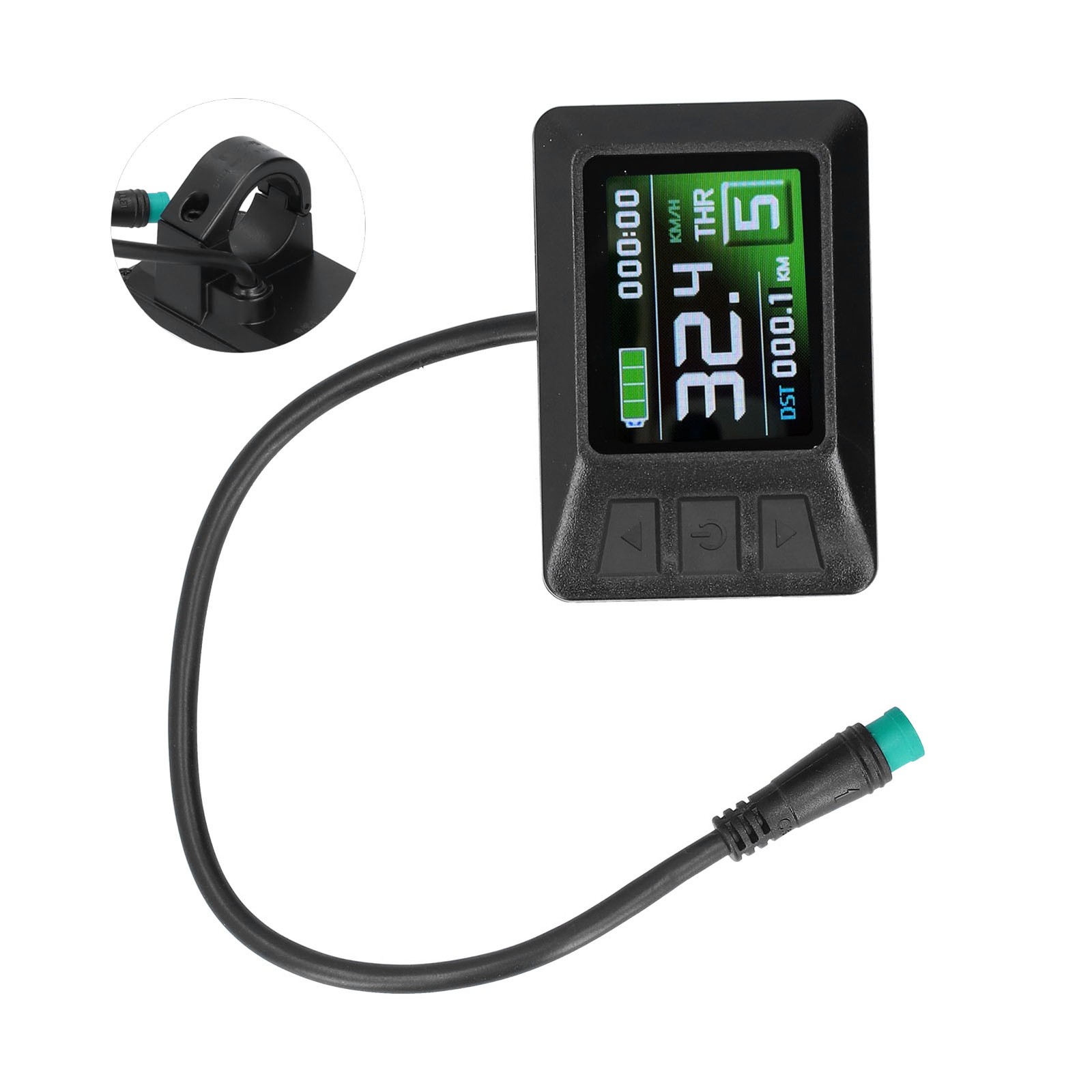 24V/36V/48V LCD7C Color Screen Instrument Electric Bicycle Battery Display With