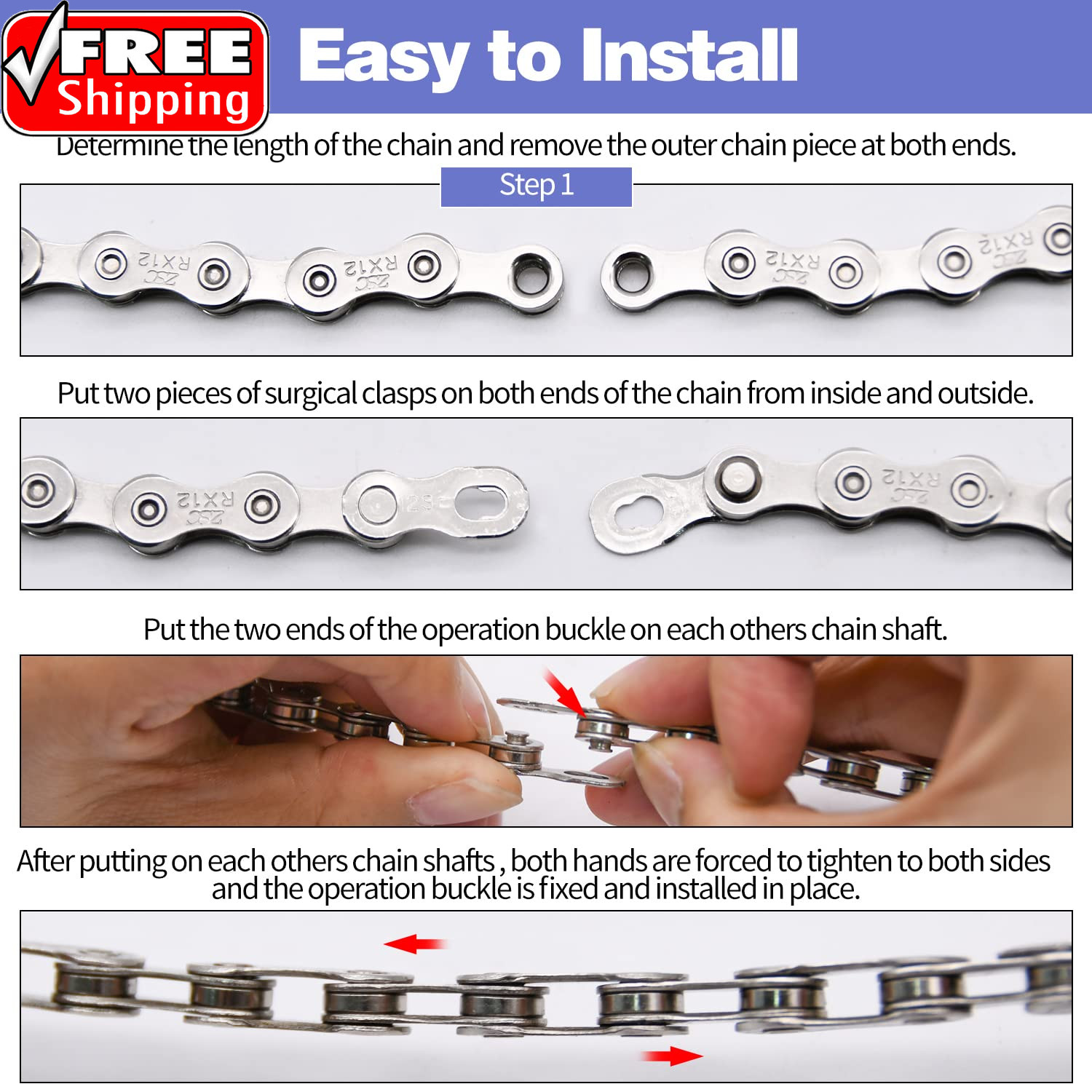 Bike Chain, 6/7/8 Speed Chain, for Road Mountain Racing Cycling