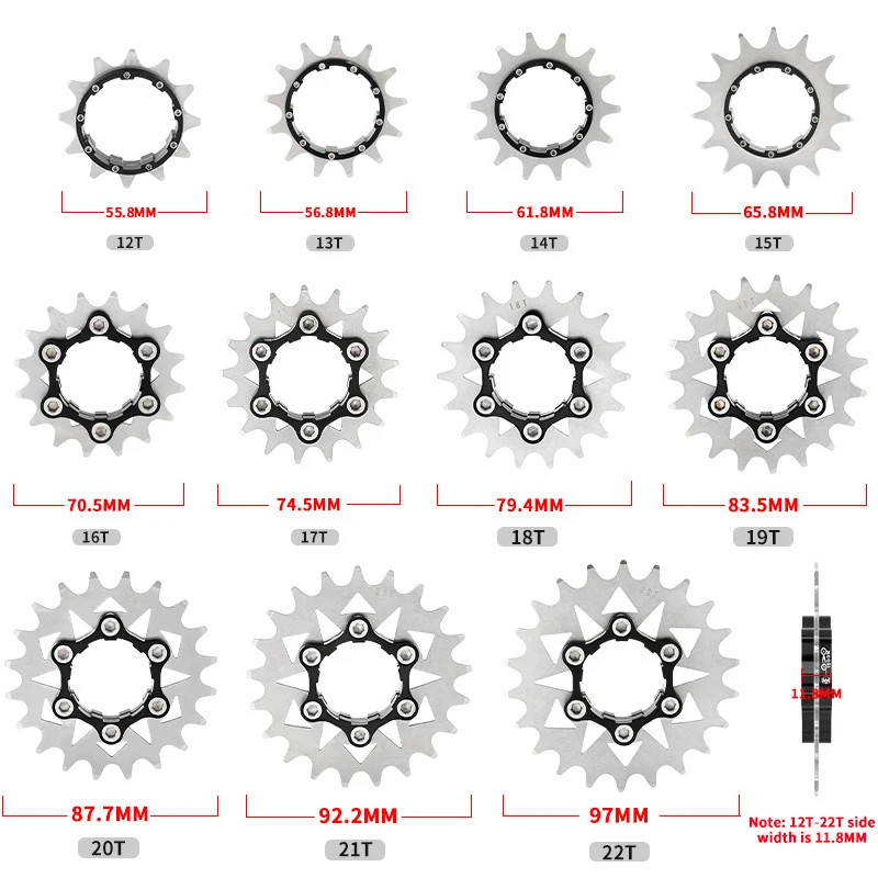 Single Speed Cassette Cog 12T-22T Bike Conversion Sprocket Gear Kit