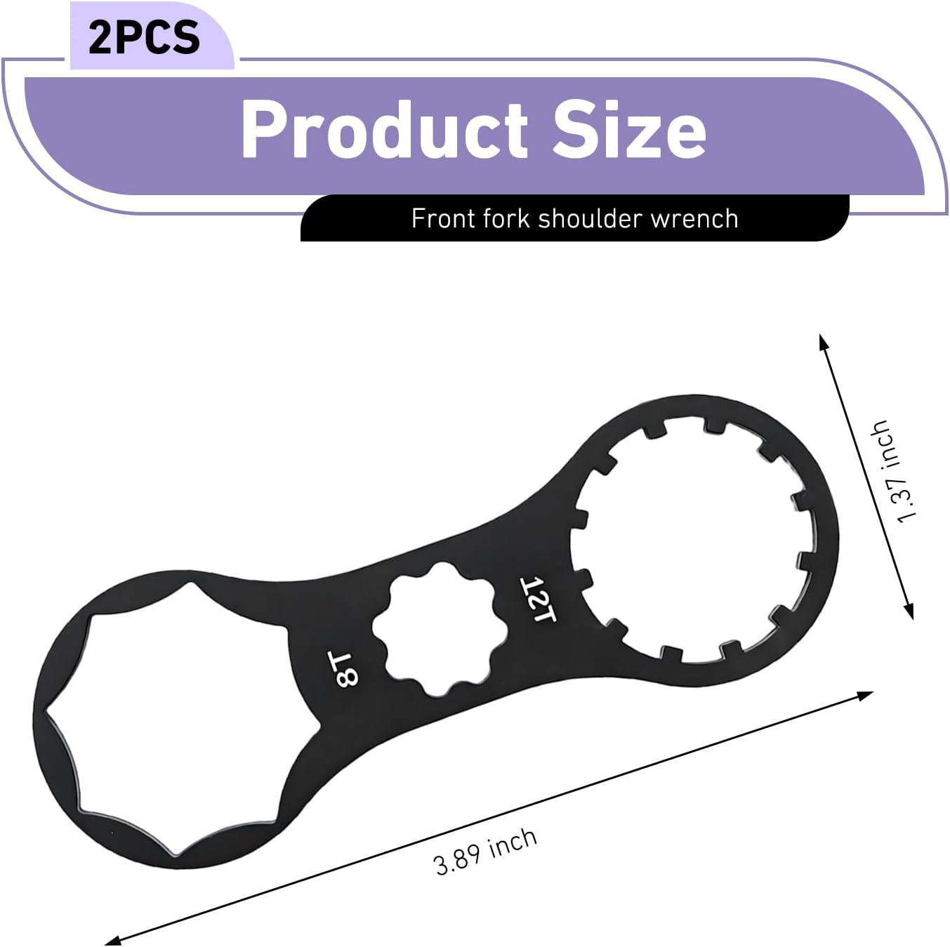 2 PCS Bicycle Fork Cap Wrenches, High-Strength Aluminum Alloy Bike Suspension Ca