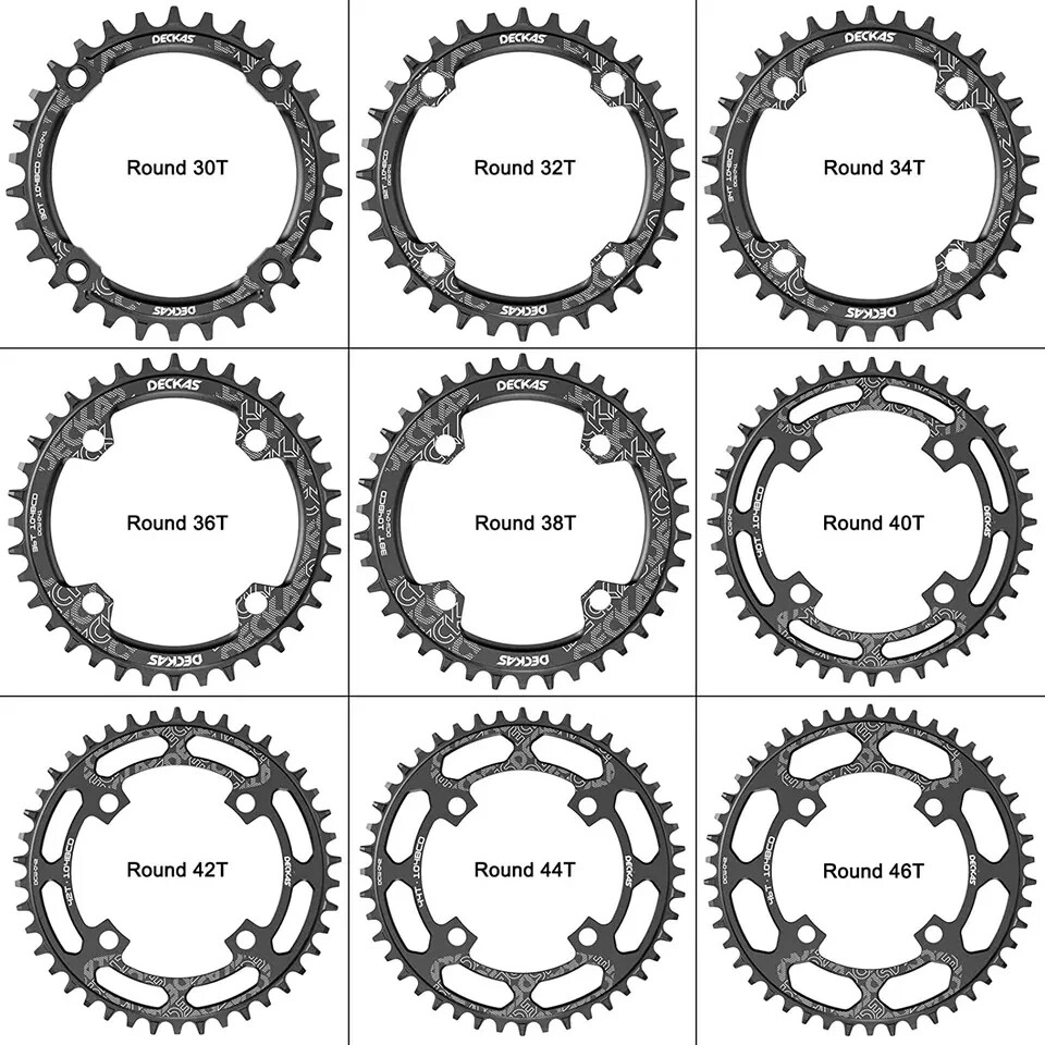 DECKAS Single Chainring 104BCD Narrow Wide 38T Round Fit Shimano/SRAM