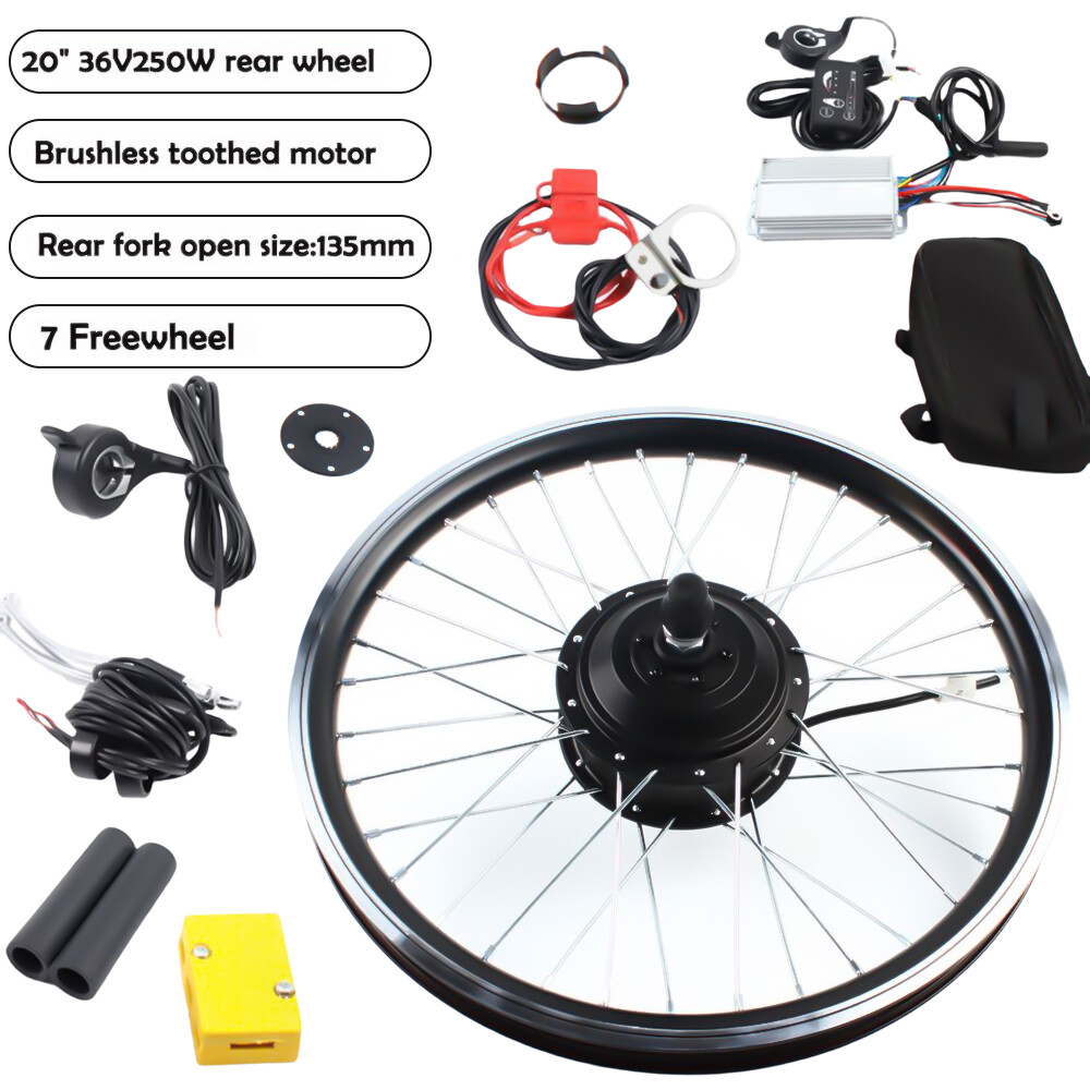 36V 250W 20″ Rear Wheel Electric Bicycle Motor Kit Ebike Cycling Hub Conversion