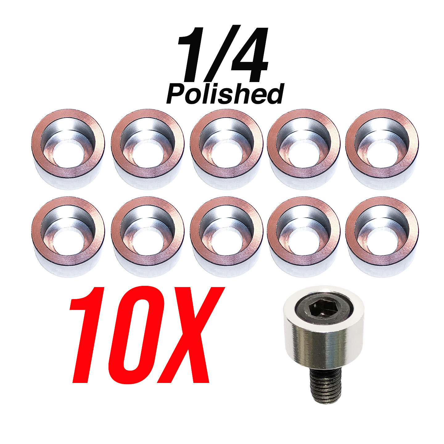 Allen Head Bolt Cup Washers Engine Dress UP Hex 10X Red Blue 1/4″ 5/16″ 3/8″