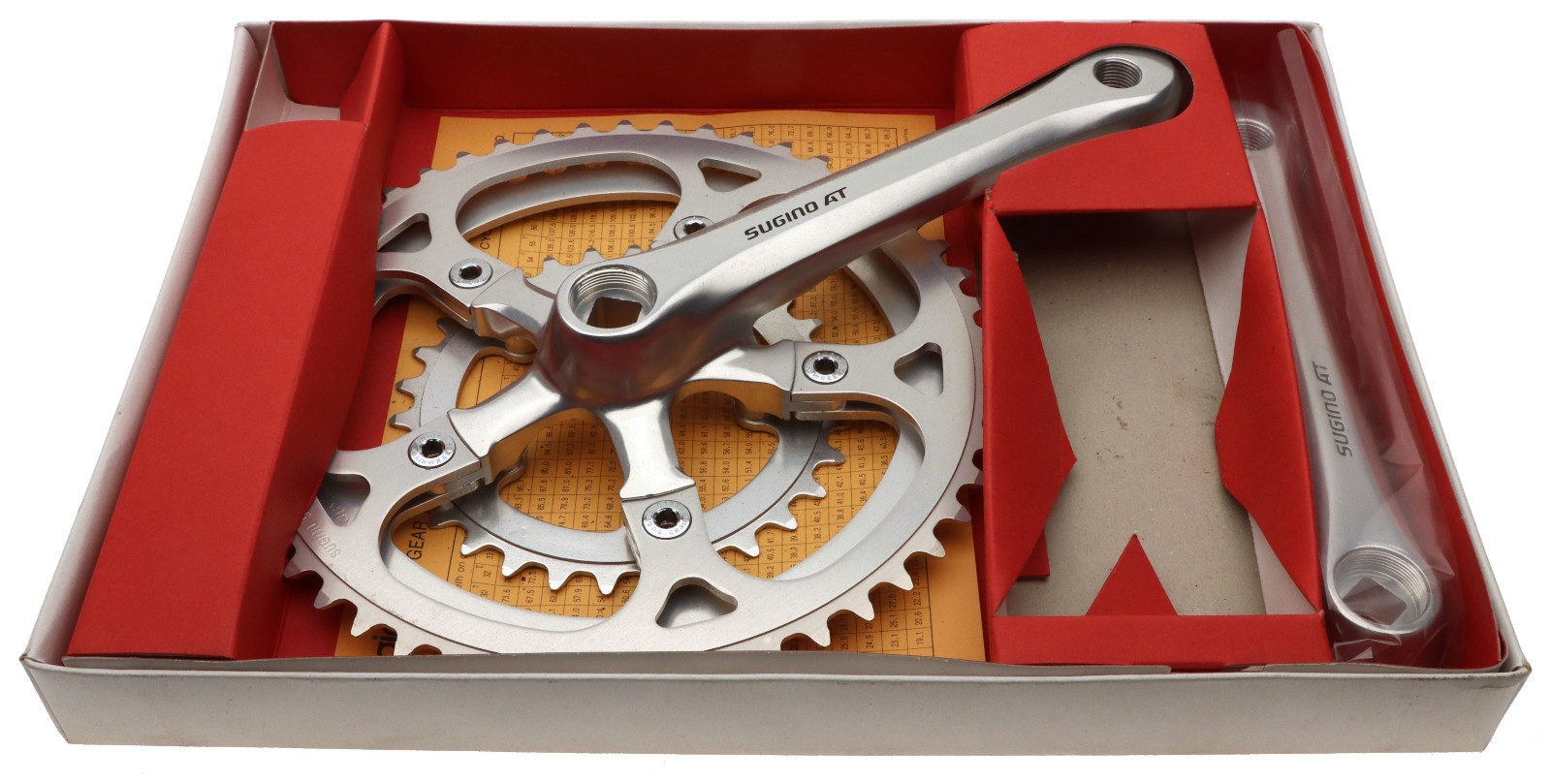 Sugino Aero Tour AT Crankset 170mm 50/46/30 Silver No Chainrings NOS NEW Vintage