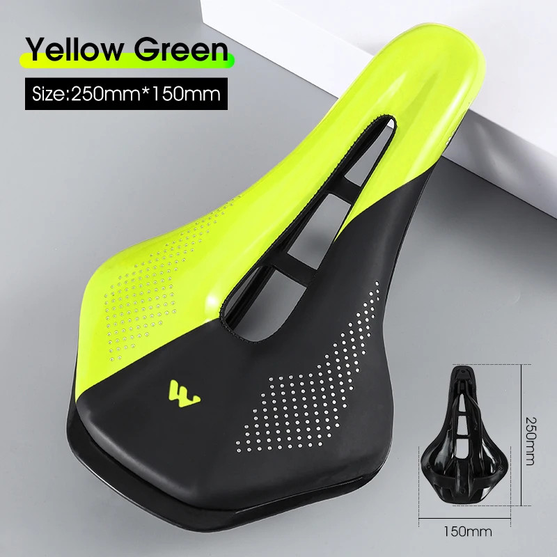 WEST BIKING Road Bike Saddle Short Nose PU Leather Hollow Ergonomic Cushion