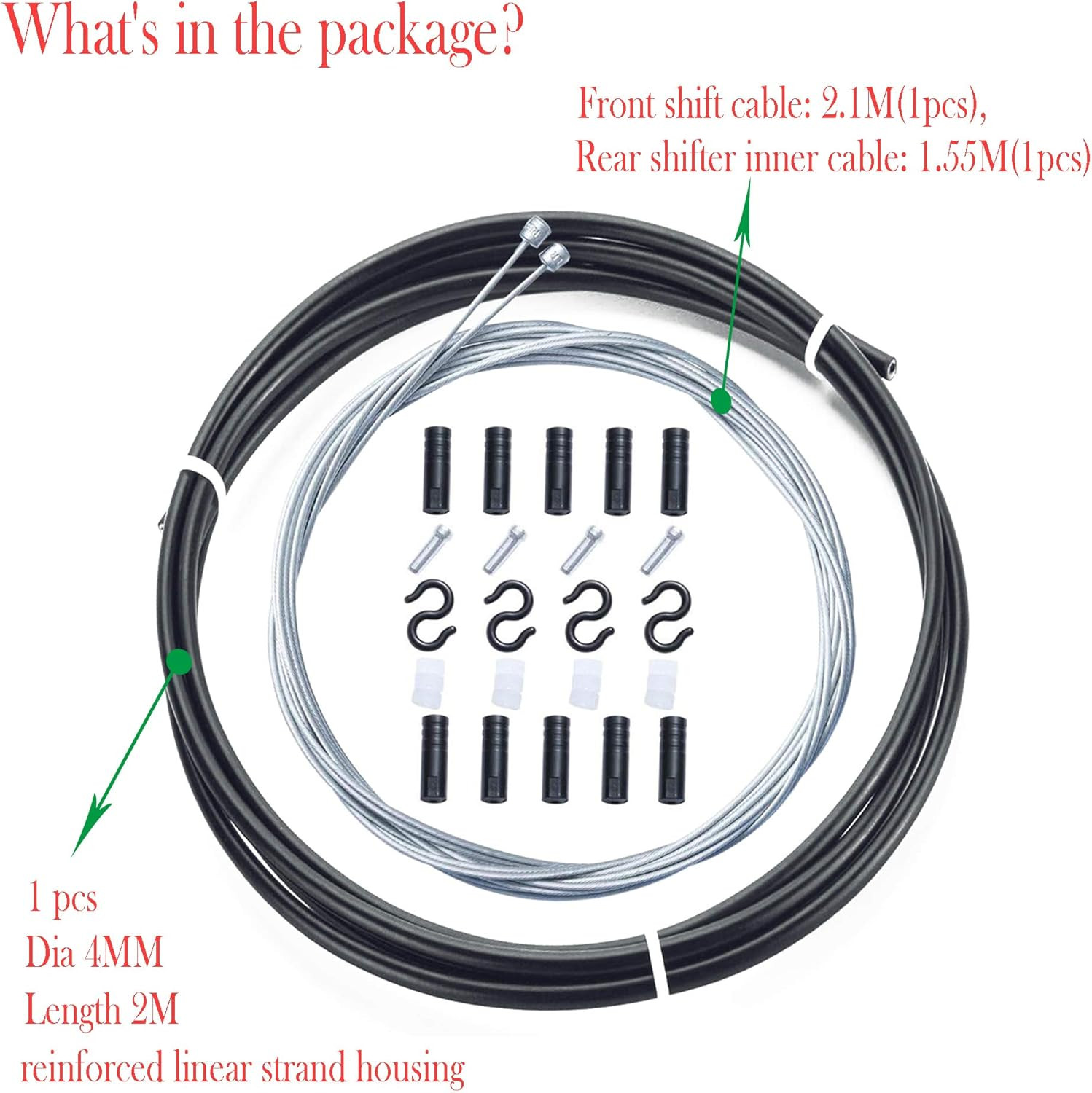 Universal Bike Shift Cable Housing Kit,Bicycle Shifter Cable Housing Set for Shi
