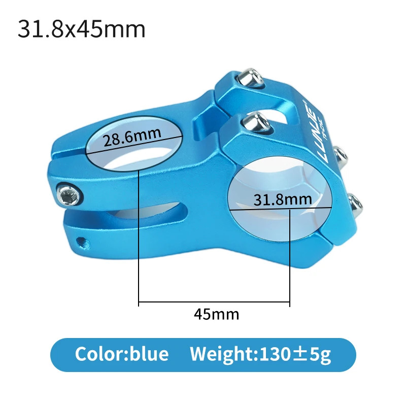 MTB Bike Handlebar Stem CNC Power Short 45Mm Mountain Bicycle Bridge 25.4/31.8Mm