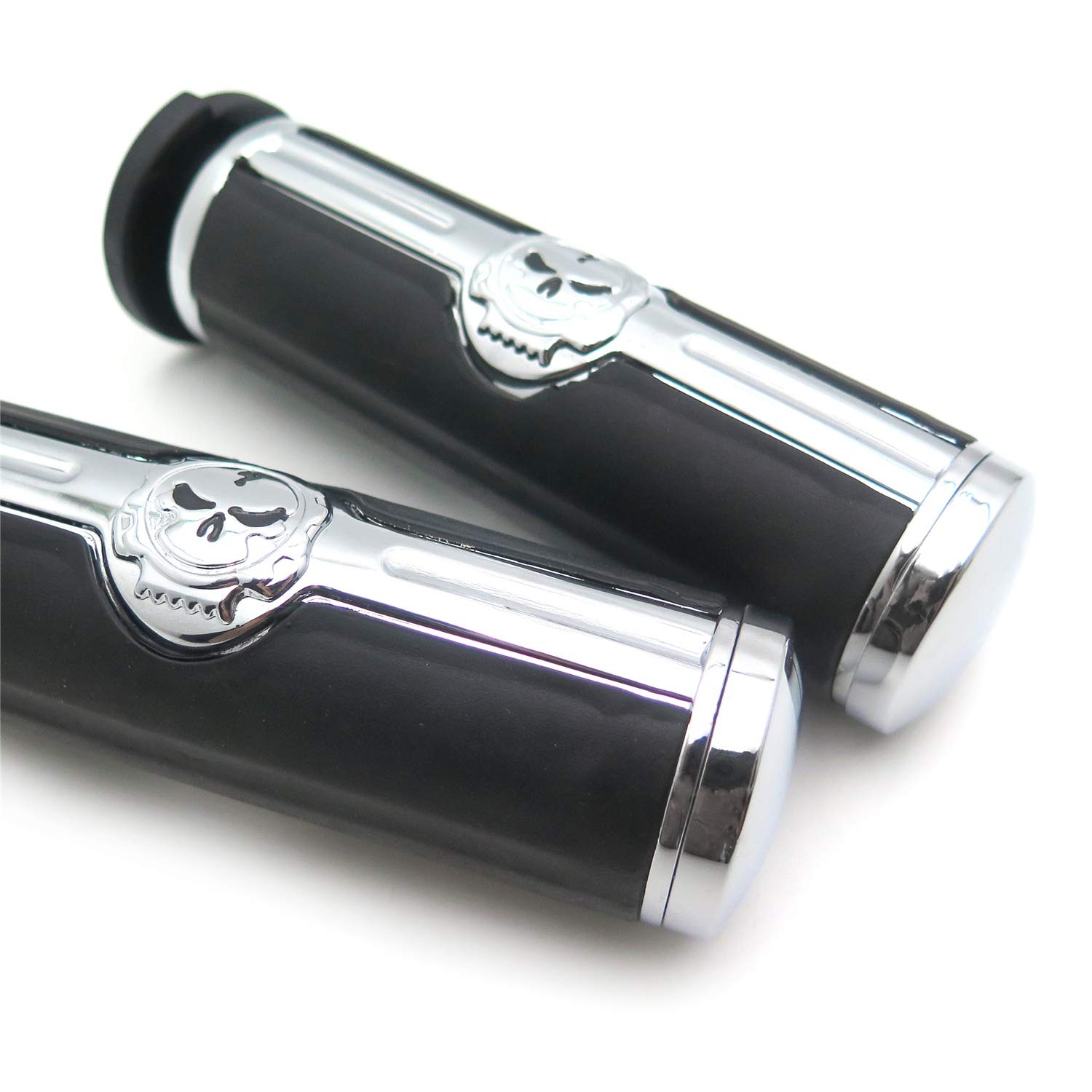 XKMT-Chromed Handlebar Skull Grips to Compatible Adult, Same as picture shown