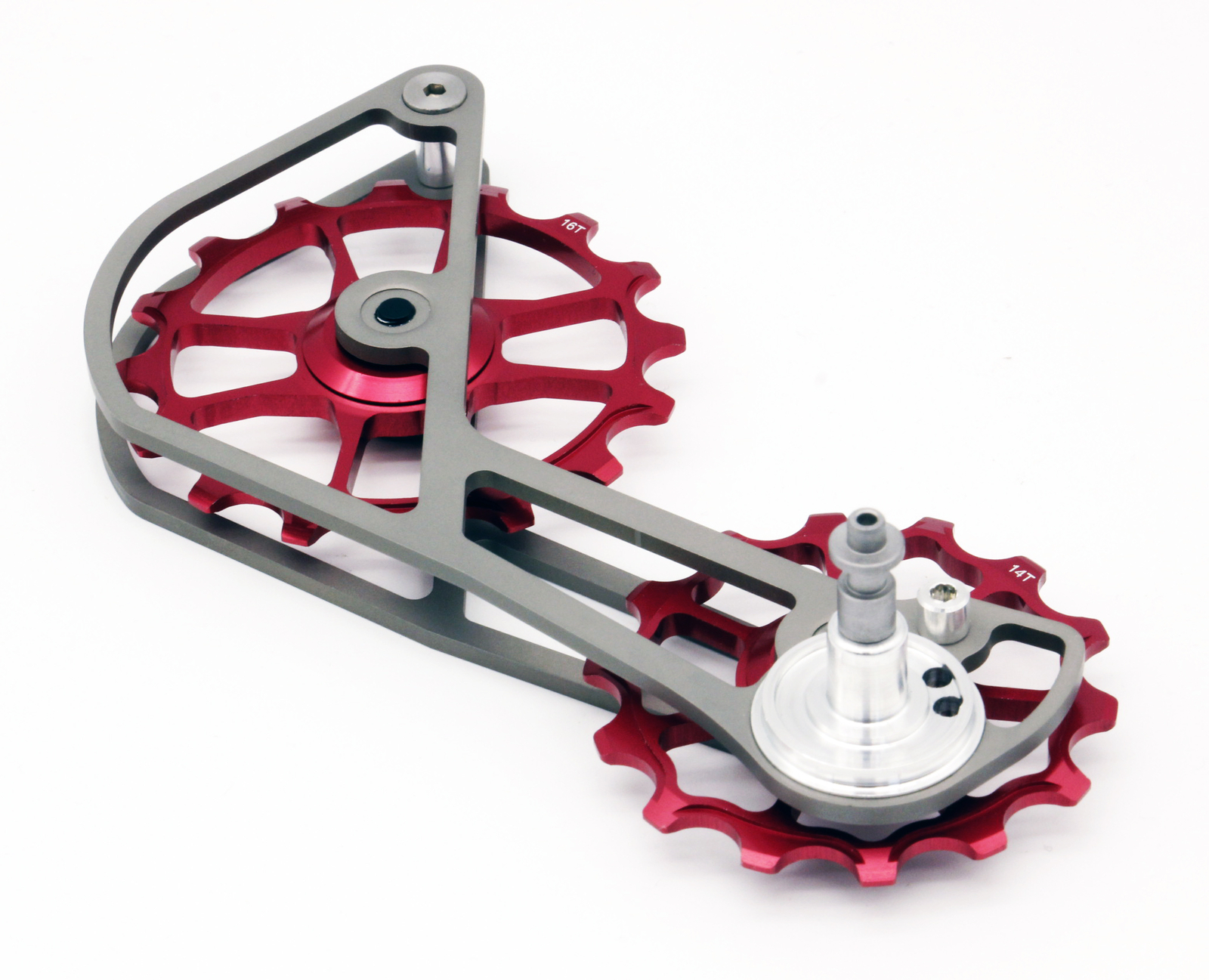 Swishti Road Bike Oversized Pulley Titanium Cage For 10/11S SRAM Force In Red