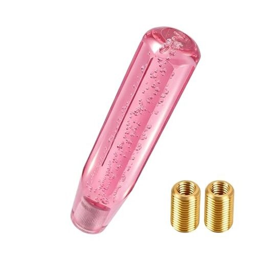 1 PC Car Shift Knob, 1.89 x 5.91 Inches Crystal Pink Acrylic Gear Shift Knob,