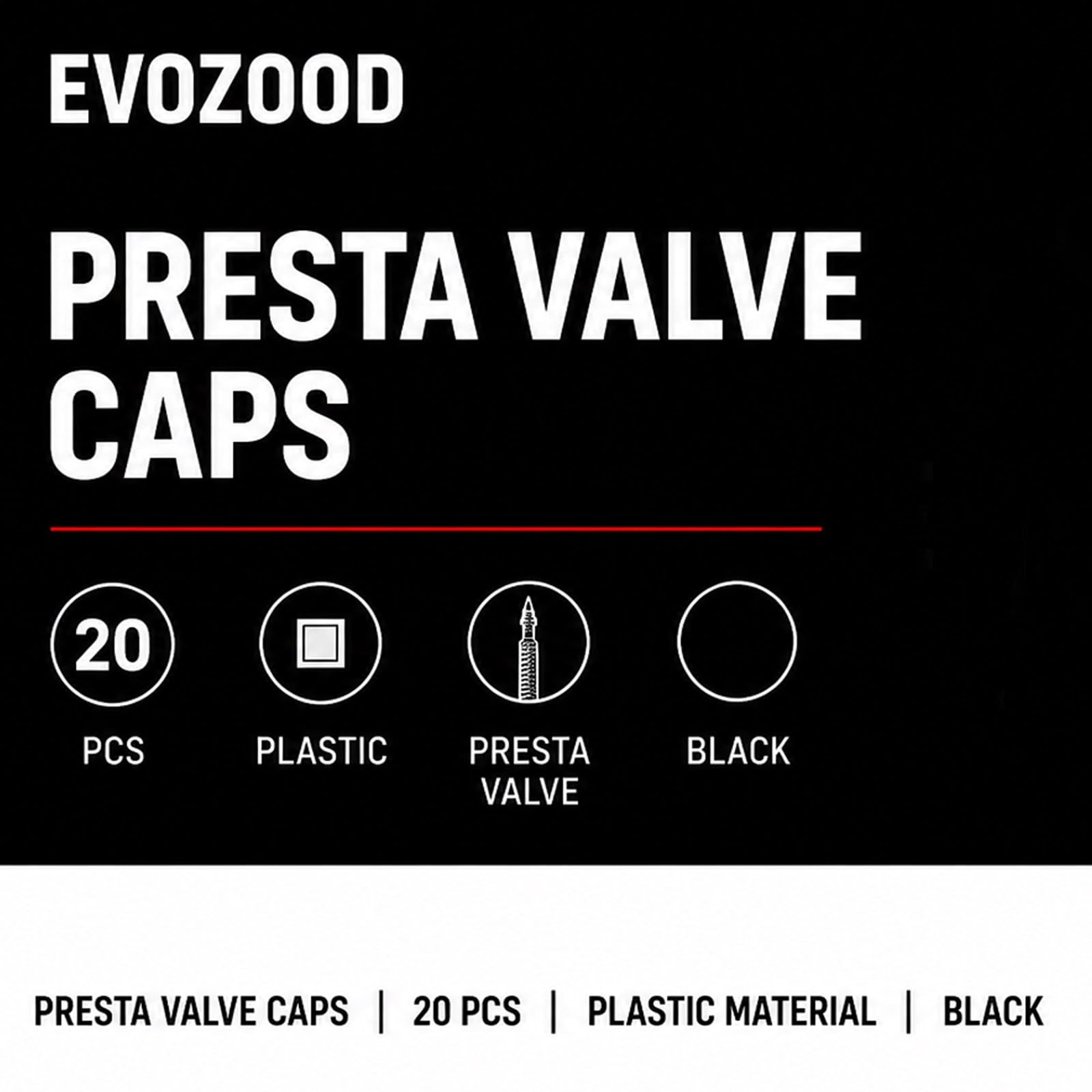 Black Plastic Presta Valve Caps Bike Valve Stem Caps
