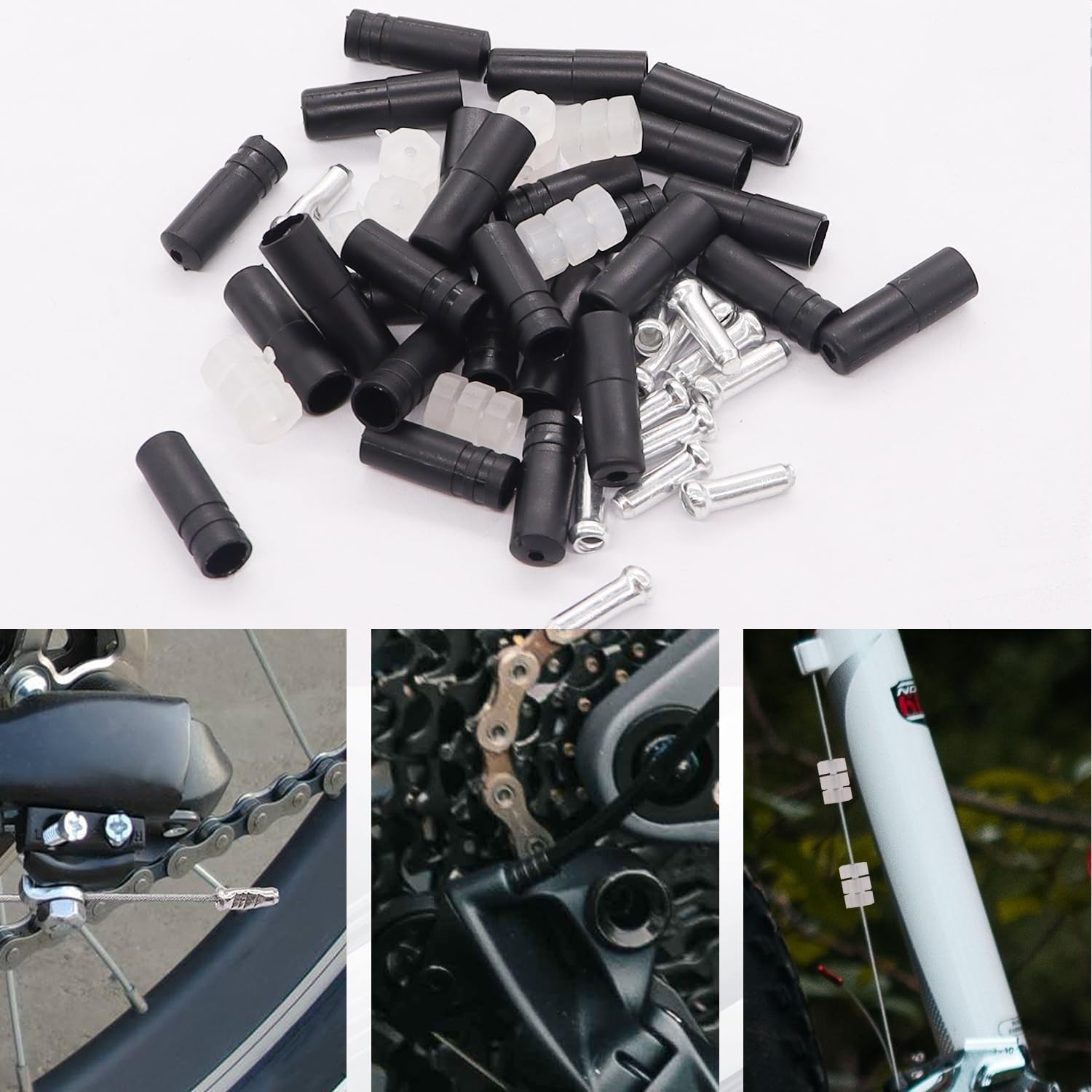Stainless Steel Bicycle Cable Kit Brake & Shifter Housing Wire Cutter & End Caps
