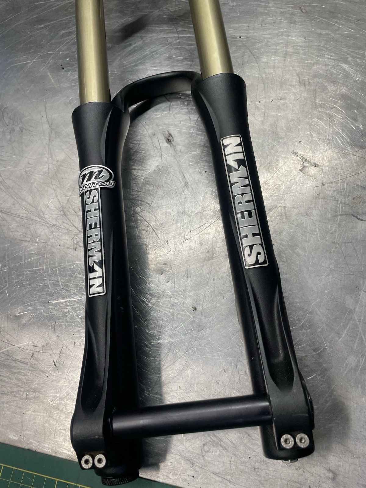 Manitou Sherman 26in Suspension Fork 170 1 1/8in Aluminum Black/Gold Dual Crown